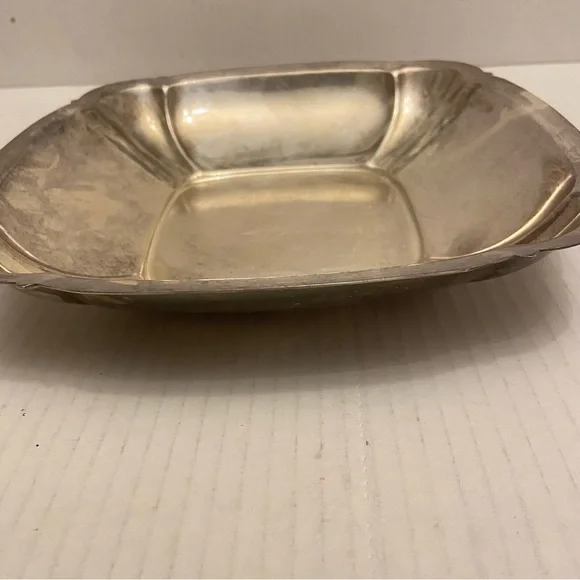 Reed And Barton Shannon EPNS Silver Plated Square Tray 1020 Preowned Tarnished. - Picture 2 of 4